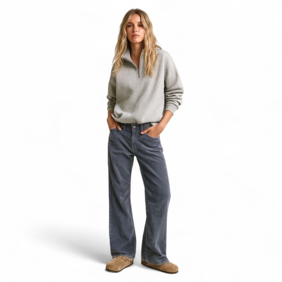 Abercrombie & Fitch Vintage 90s Corduroy Pants Sz 4 Mid Rise Flare Y2K Grunge - Picture 1 of 11